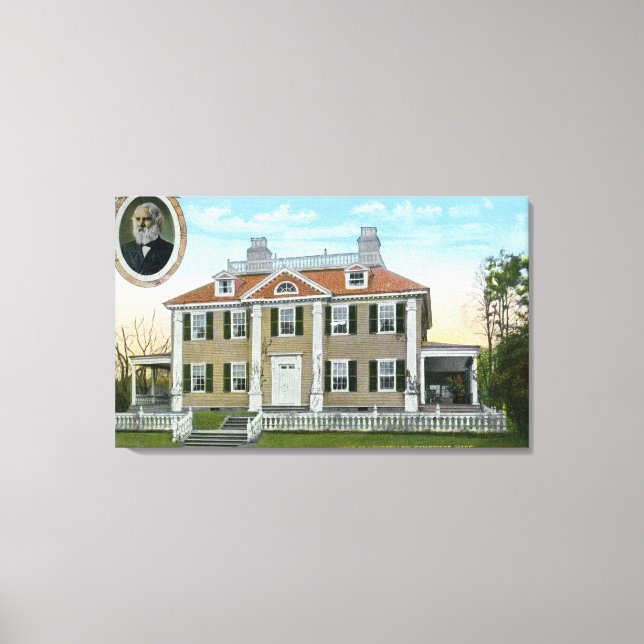 Exterior View of Longfellow's Home # 2 Canvas Print (Front)