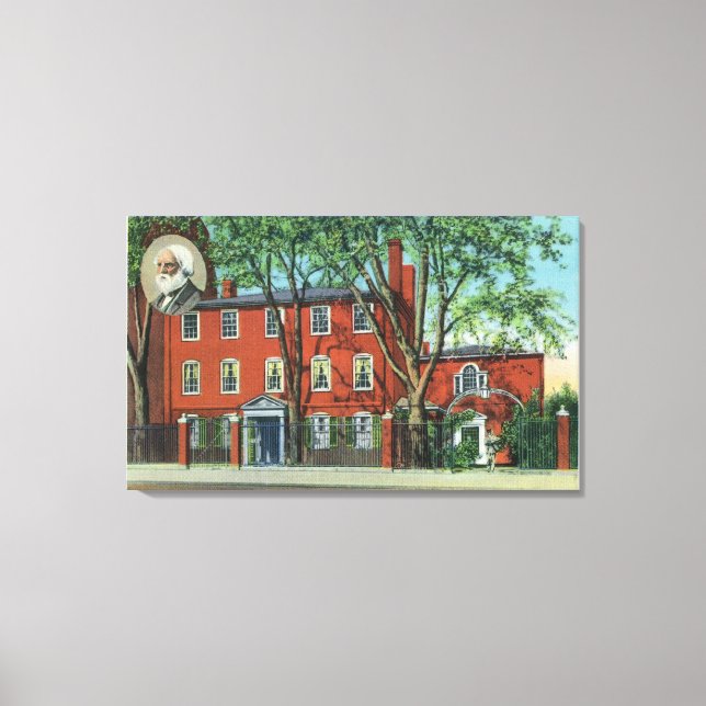 Exterior View of Longfellow's Home 2 Canvas Print (Front)