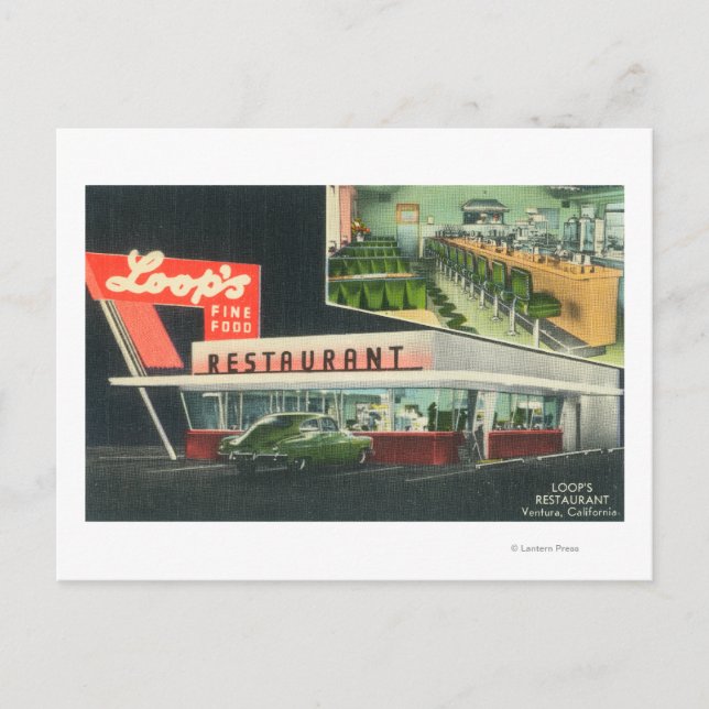 Exterior View of Loop's RestaurantVentura, CA Postcard (Front)