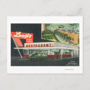 Exterior View of Loop's RestaurantVentura, CA Postcard