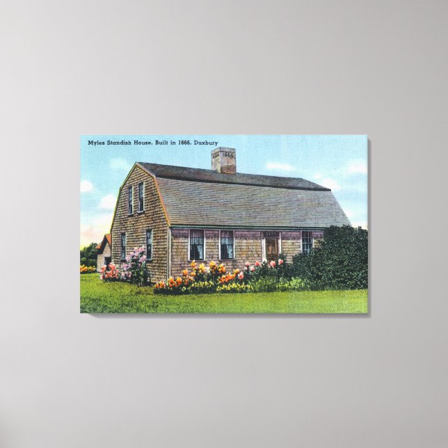 Exterior View of Myles Standish House Canvas Print (Front)