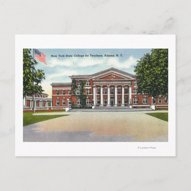 Exterior View of NY State College for Teachers Postcard (Front)