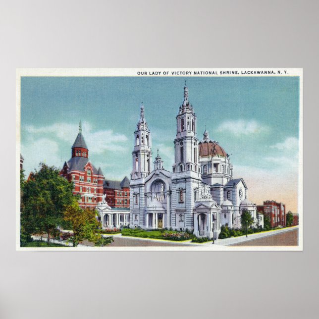 Exterior View of Our Lady of Victory Nat'l Poster (Front)