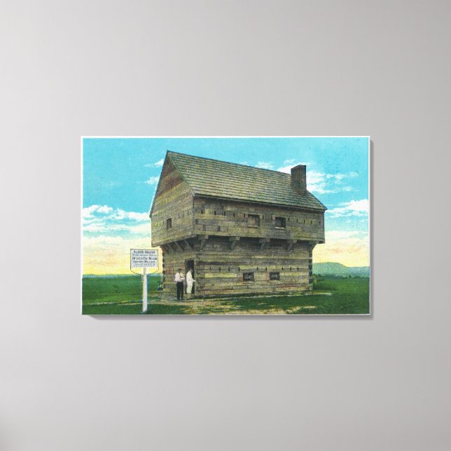 Exterior View of Period Block House Canvas Print (Front)