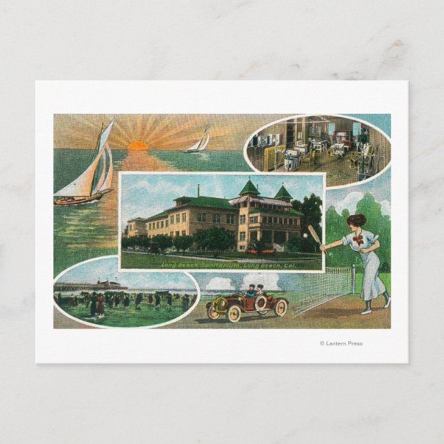 Exterior View of Sanitarium and Scenic Views Postcard (Front)