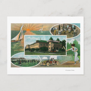 Exterior View of Sanitarium and Scenic Views Postcard