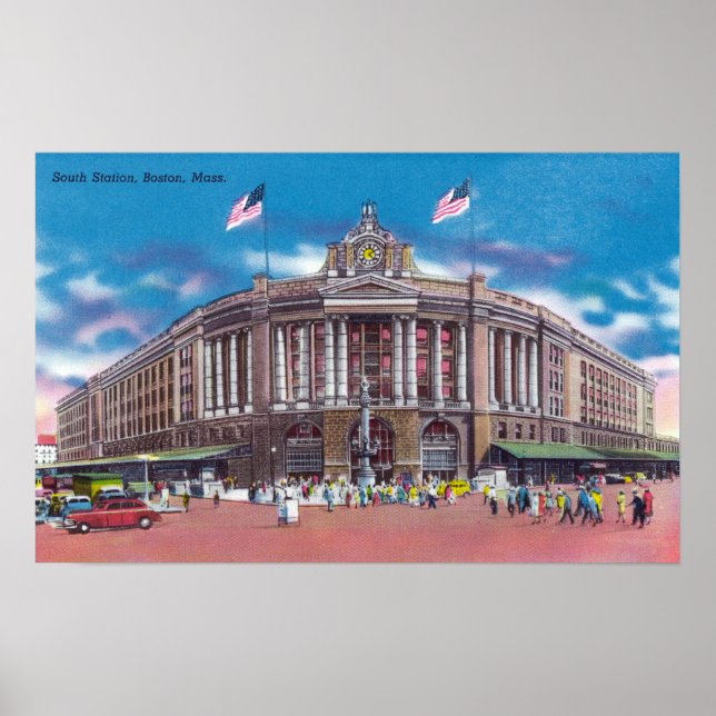 Exterior View of South Station Poster (Front)