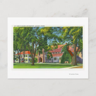 Exterior View of St. Mark's Church and Rectory Postcard