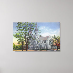 Exterior View of St. Mary's Church Canvas Print