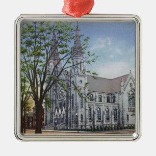 Exterior View of St. Mary's Church Metal Ornament