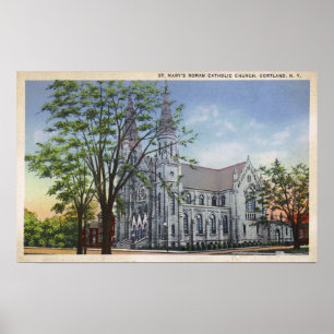 Exterior View of St. Mary's Church Poster