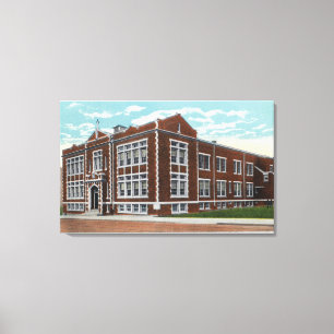 Exterior View of St. Mary's School and Hall Canvas Print