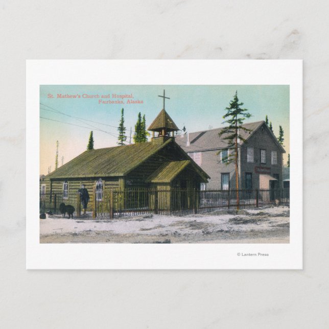 Exterior View of St. Mathew's Church and Postcard (Front)