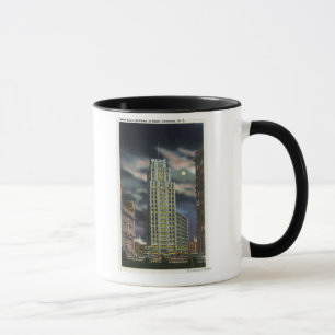Exterior View of State Tower Building at Night Mug