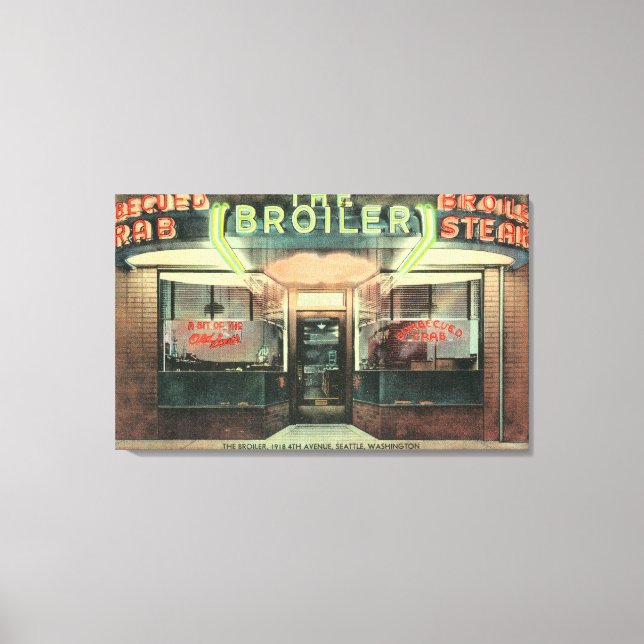 Exterior View of the Broiler Restaurant Canvas Print (Front)