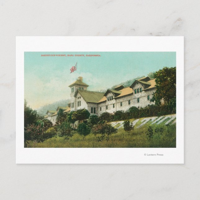 Exterior View of the Greystone Winery Postcard (Front)