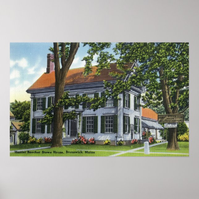 Exterior View of the Harriet Beecher Stowe House Poster (Front)