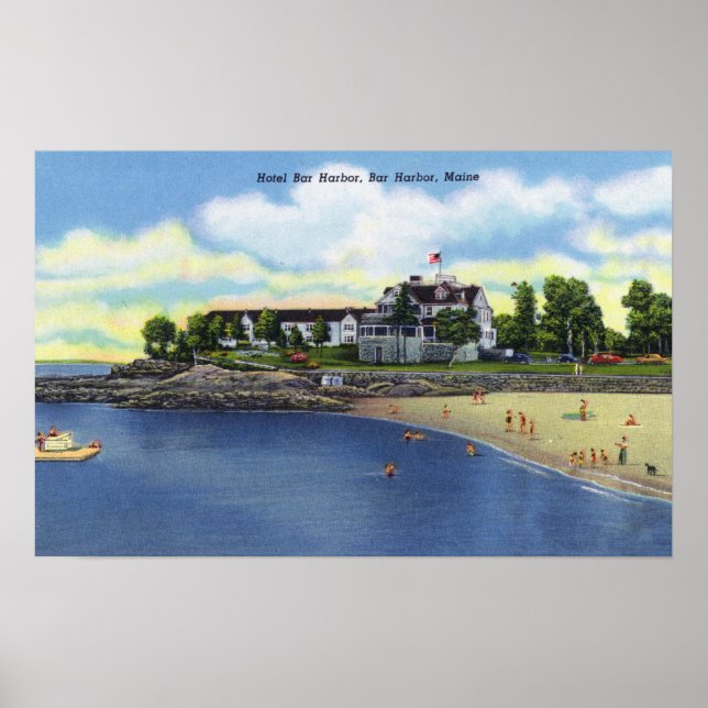 Exterior View of the Hotel Bar Harbour Poster (Front)