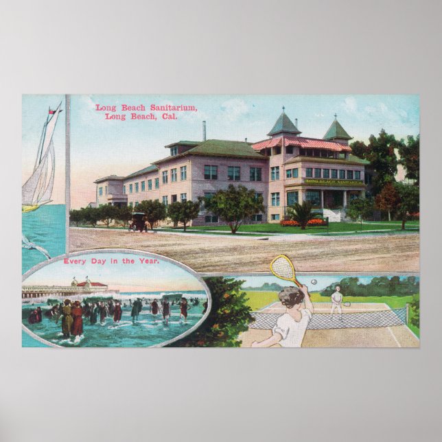 Exterior View of the Long Beach Sanitarium Poster (Front)