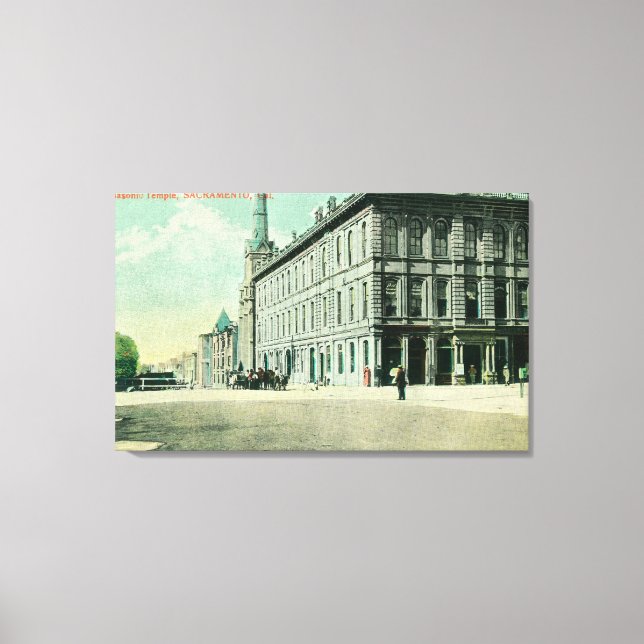 Exterior View of the Masonic Temple 2 Canvas Print (Front)