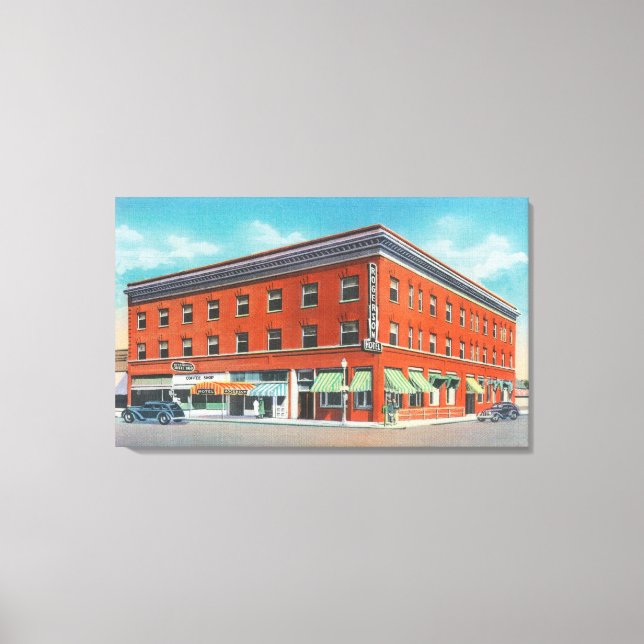 Exterior View of the New Rogerson Hotel Canvas Print (Front)