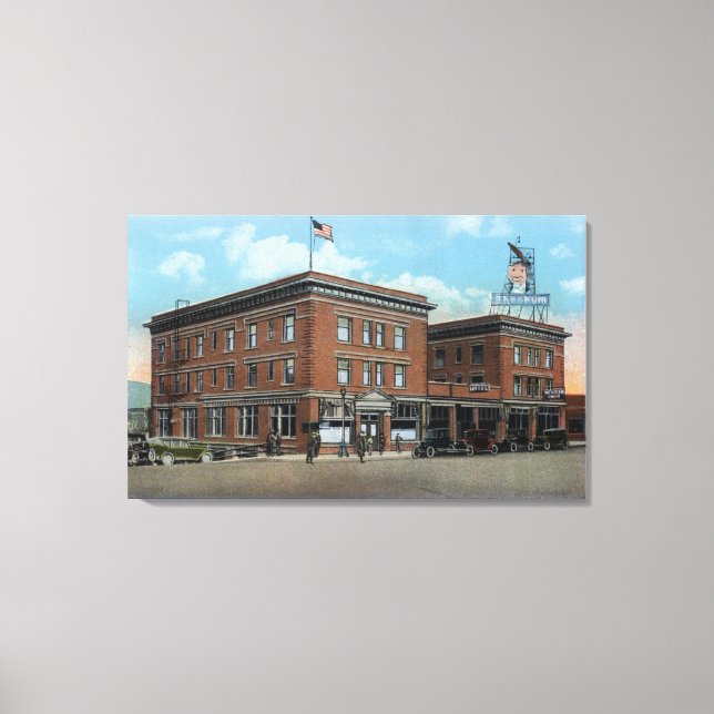 Exterior View of the New Wenatchee Hotel Canvas Print (Front)