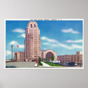 Exterior View of the NY Central Terminal Bldg Poster