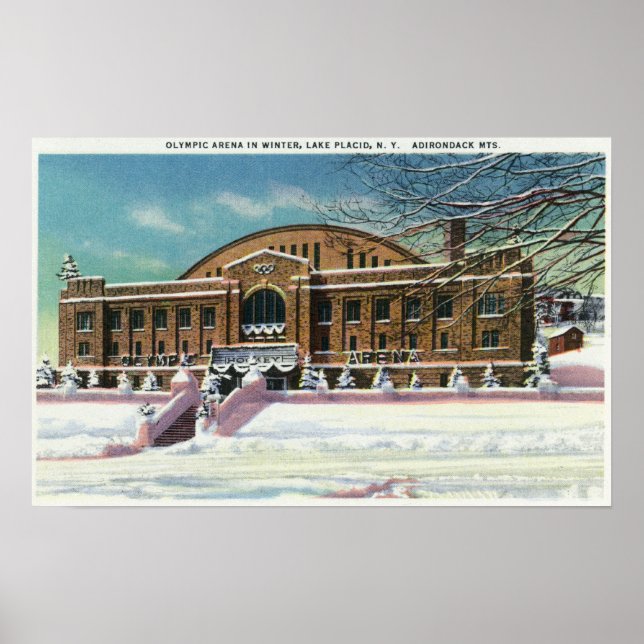 Exterior View of the Olympic Arena in Winter Poster (Front)