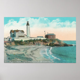 Exterior View of the Pigeon Point Lighthouse Poster