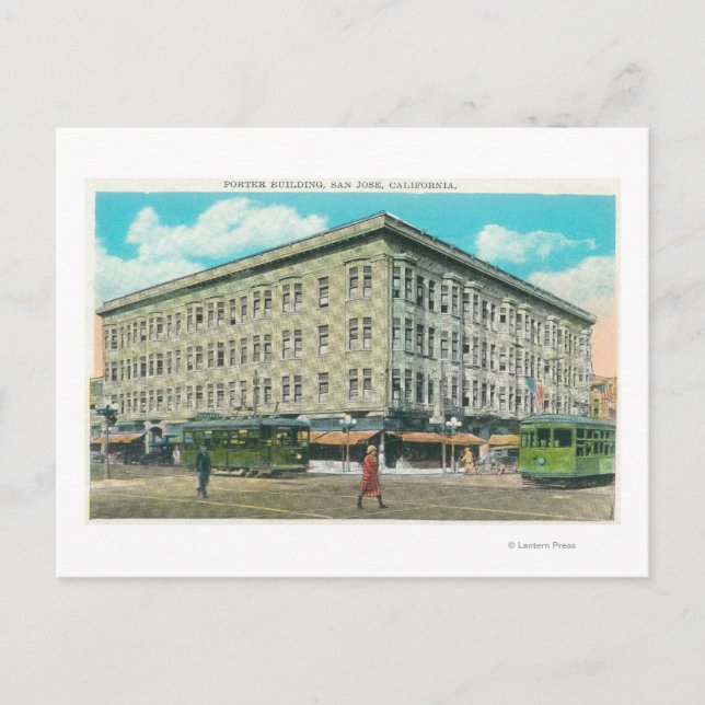 Exterior View of the Porter Building Postcard (Front)