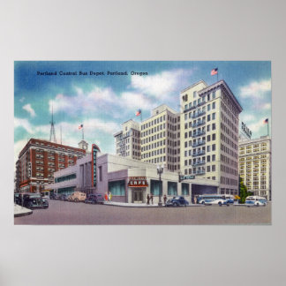 Exterior View of the Portland Central Bus Poster