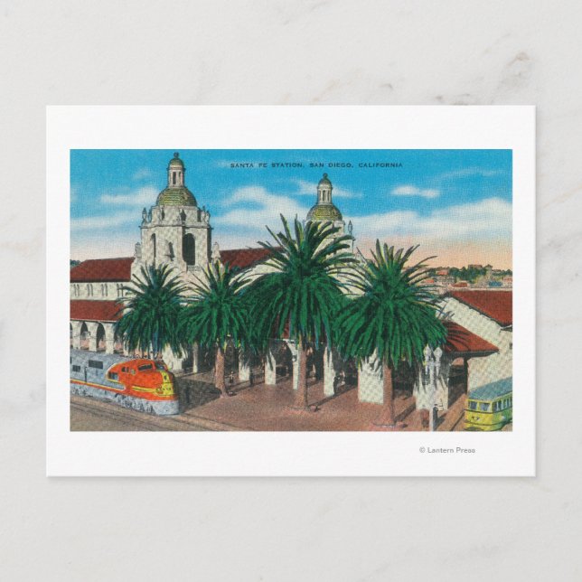 Exterior View of the Santa Fe Station Postcard (Front)