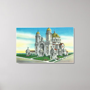 Exterior View of the Shrine of our Lady of Canvas Print
