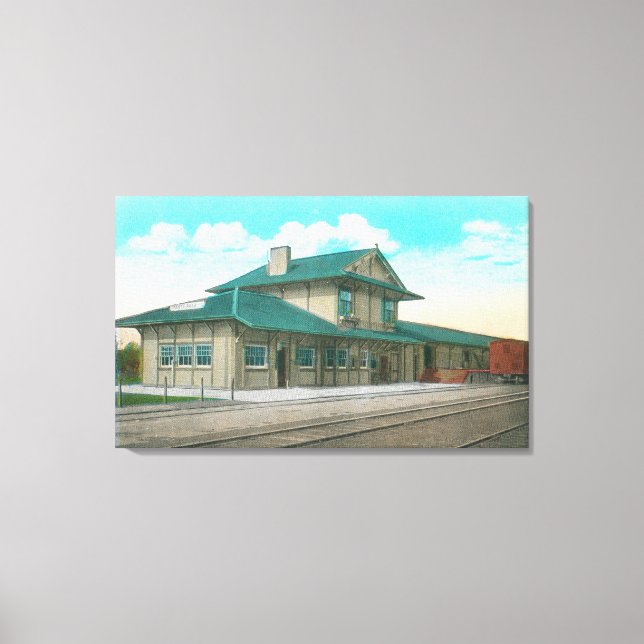 Exterior View of the Southern Pacific Depot 3 Canvas Print (Front)