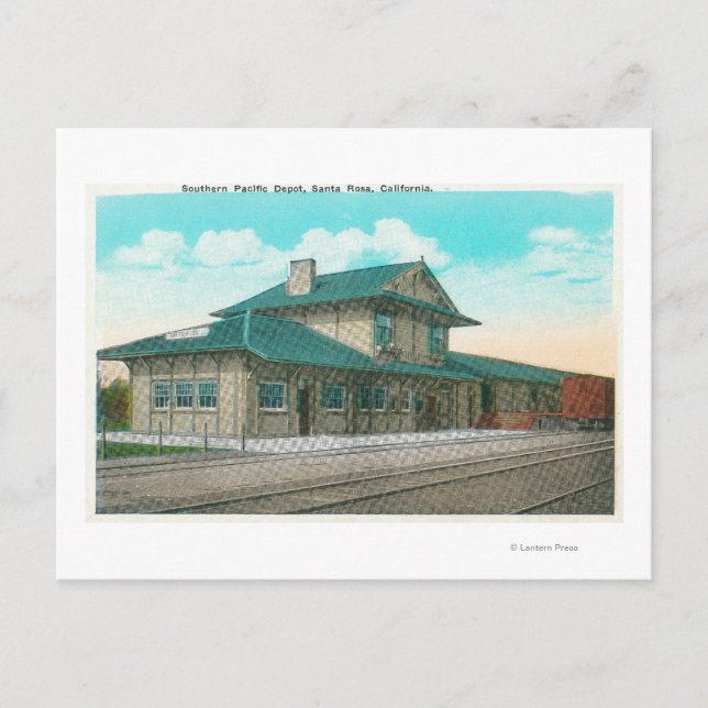 Exterior View of the Southern Pacific Depot 3 Postcard (Front)