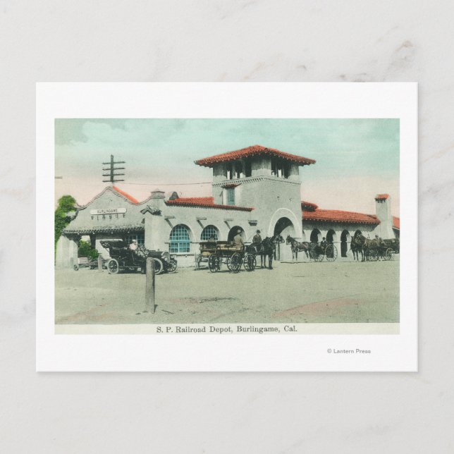 Exterior View of the Southern Pacific Depot 4 Postcard (Front)