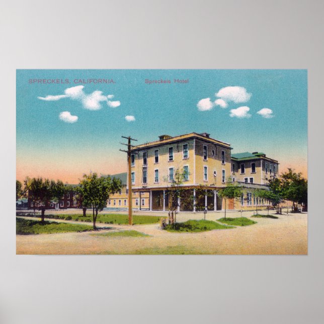 Exterior View of the Spreckels Hotel Poster (Front)