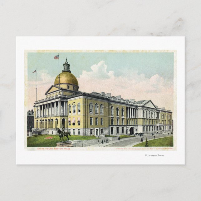 Exterior View of the State House # 2 Postcard (Front)