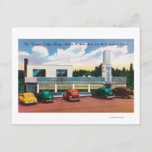 Exterior View of The Tower Coffee Shop Postcard