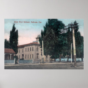 Exterior View of the West End School Poster