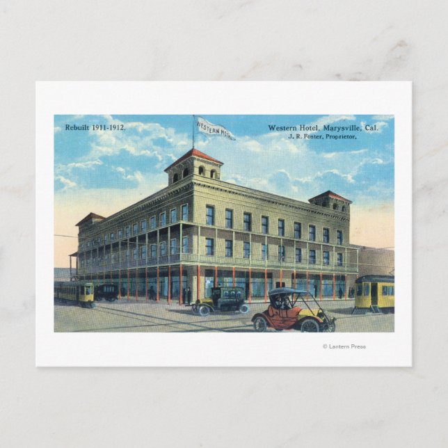 Exterior View of the Western Hotel Postcard (Front)