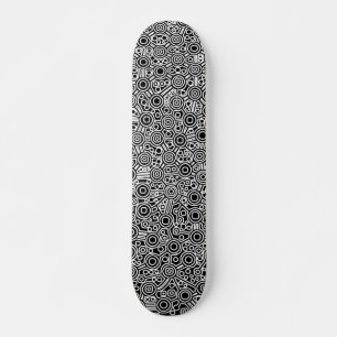 Exterminated Alien Circuit - White on Black Skateboard
