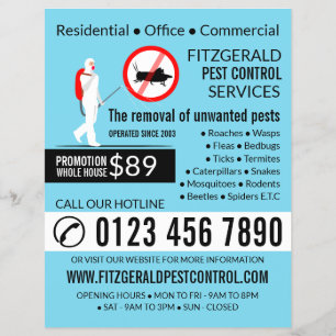 Exterminator Design, Pest Control Advertising Flyer
