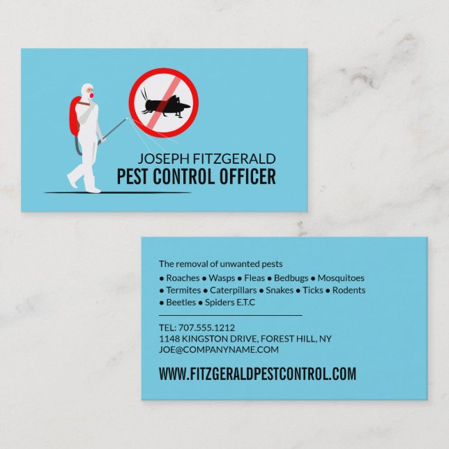 Exterminator Design, Pest Control Business Card (Front/Back)