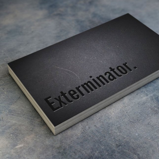Exterminator Minimalist Black Bold Pest Control Business Card (Creator Uploaded)