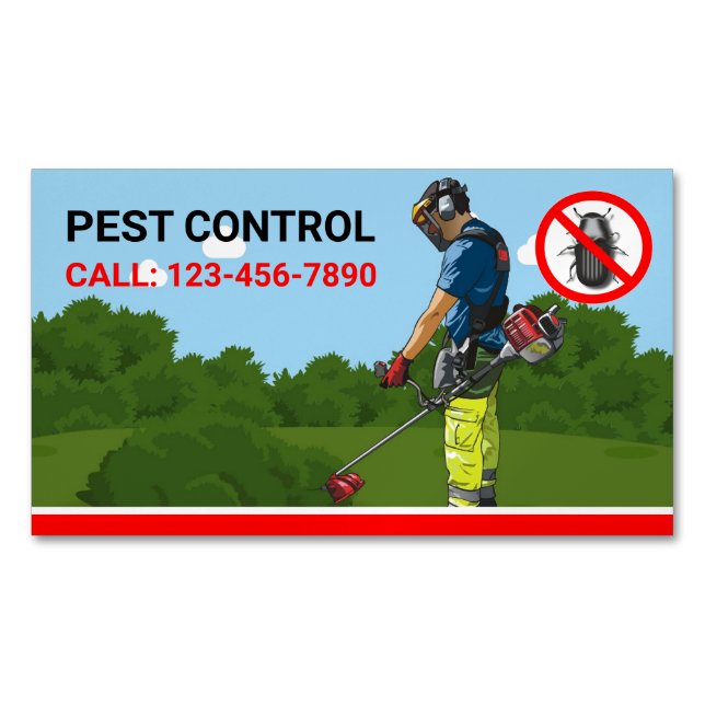 Exterminator Professional Pest Control Service Magnetic Business Card (Front)