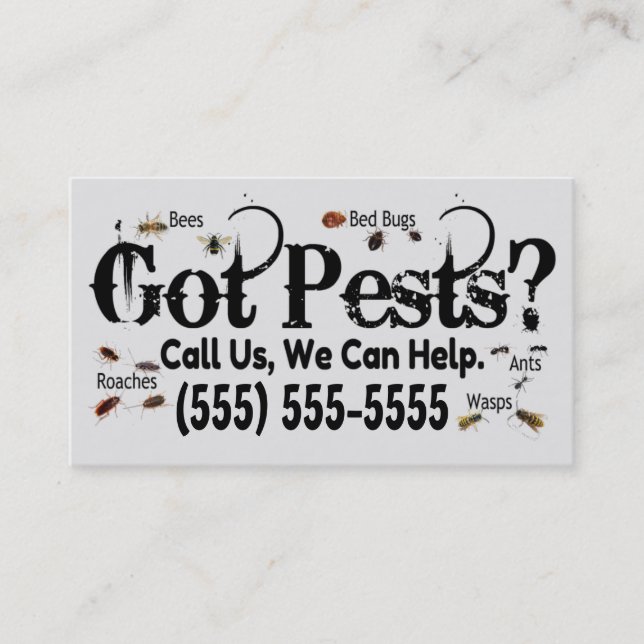 Exterminator Real Bugs Advertisement Business Card (Front)