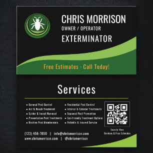 Exterminator Service QR Code Business Card