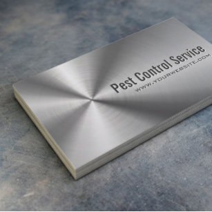 Exterminator Stainless Steel Metal Pest Control Business Card