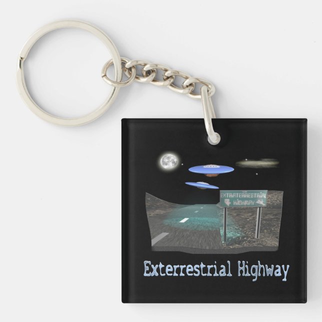 Exterrestrial Highway Keychain (Front)